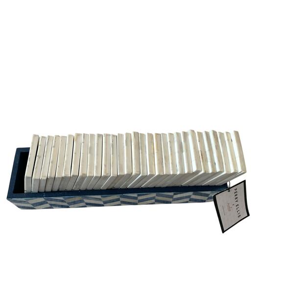 Perry Ellis x MELA ARTISANS 28pc Handcrafted Bone Inlay Domino Game Set NEW - Picture 9 of 16